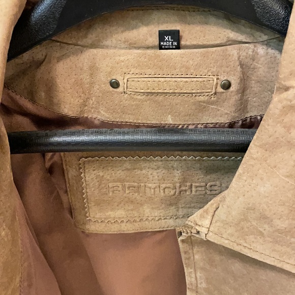 Men’s Suede light tan zip up sports jacket - Picture 3 of 5